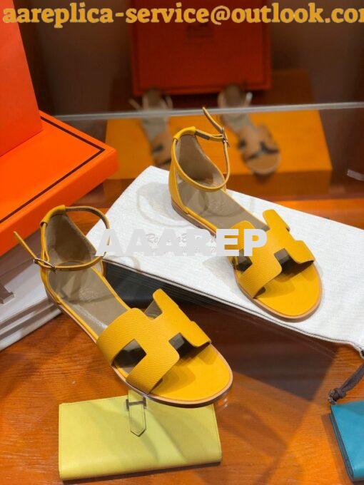 Replica Hermes Santorini Sandal in Epsom Leather part 1 15
