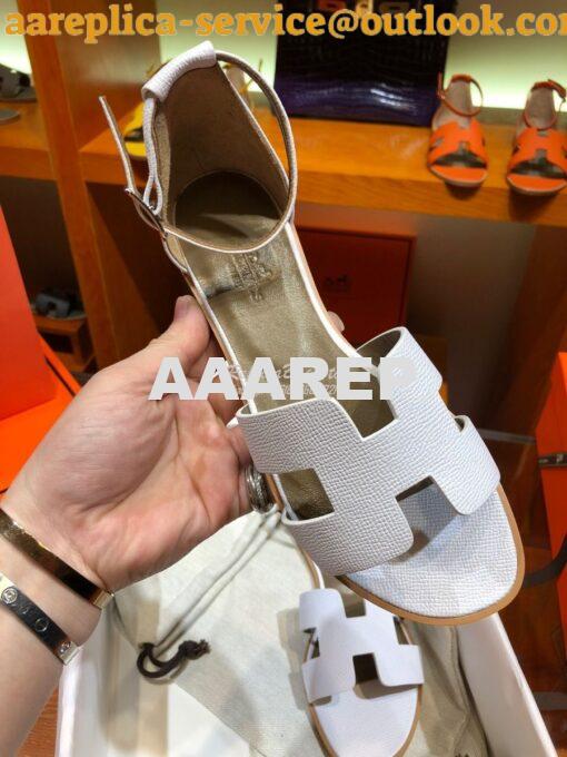 Replica Hermes Santorini Sandal in Epsom Leather part 1 16