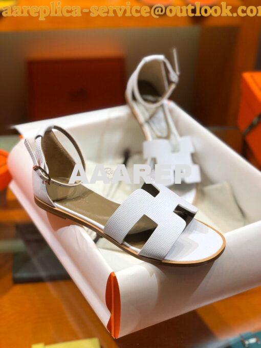 Replica Hermes Santorini Sandal in Epsom Leather part 1 17