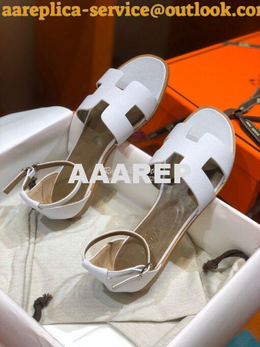 Replica Hermes Santorini Sandal in Epsom Leather part 1 18