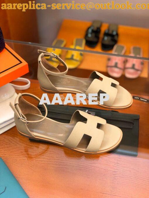 Replica Hermes Santorini Sandal in Epsom Leather part 2 26