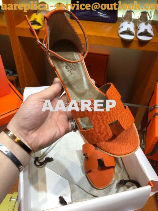 Replica Hermes Santorini Sandal in Epsom Leather part 1 20