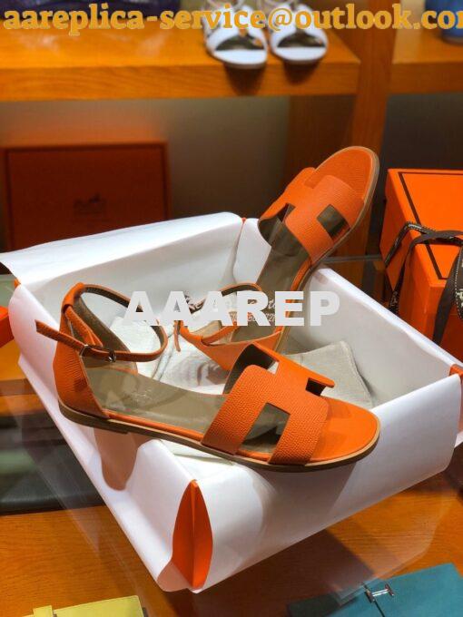 Replica Hermes Santorini Sandal in Epsom Leather part 1 22