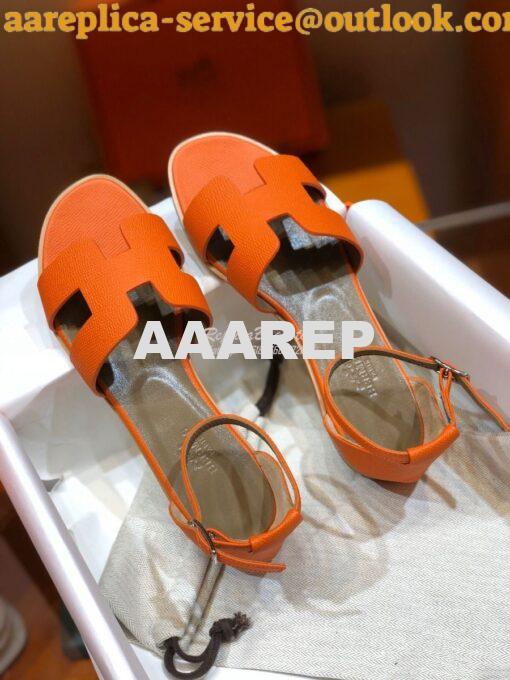 Replica Hermes Santorini Sandal in Epsom Leather part 1 24