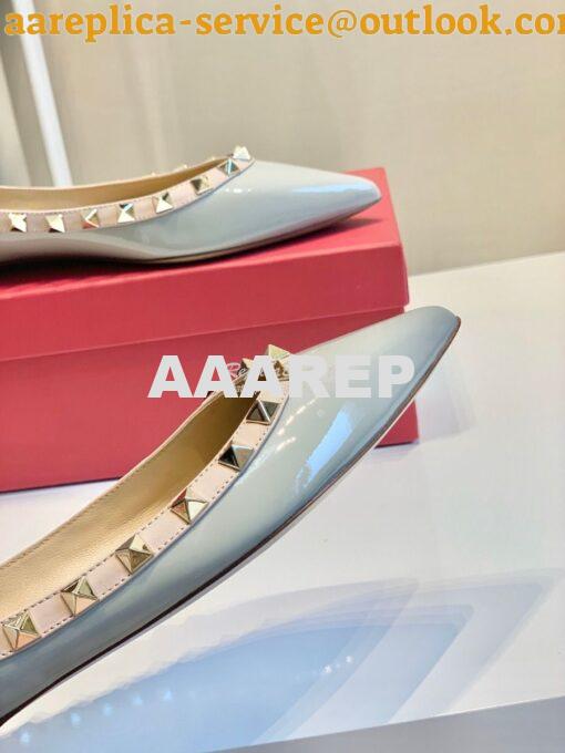 Replica Valentino Garavani Patent Rockstud Ballet Flat Baby Blue 4