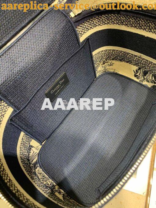 Replica Dior DiorTravel Vanity Case Bag S5480 Blue Toile de Jouy Embro 9