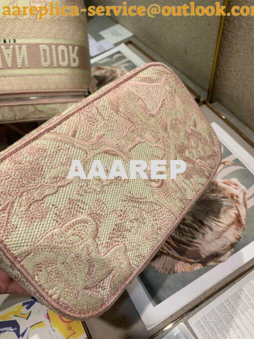 Replica Dior DiorTravel Vanity Case Bag S5480 Pink Toile de Jouy Embro 13