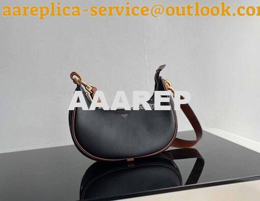 Replica Celine Medium Strap Ava Bag In Smooth Calfskin 196923 Black 5