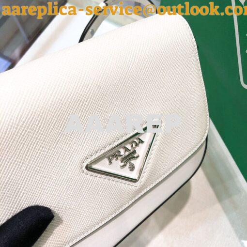 Replica Prada Saffiano Leather Shoulder Bag 1BD249 White 5
