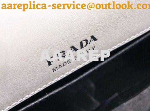 Replica Prada Saffiano Leather Shoulder Bag 1BD249 White 7