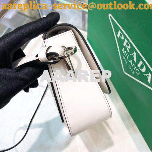 Replica Prada Saffiano Leather Shoulder Bag 1BD249 White 8