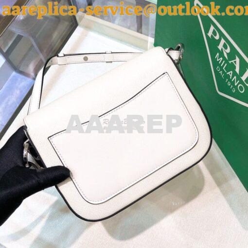 Replica Prada Saffiano Leather Shoulder Bag 1BD249 White 10
