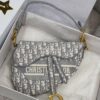 Replica Dior Gray Saddle Oblique Embroidered Canvas Bag M0446