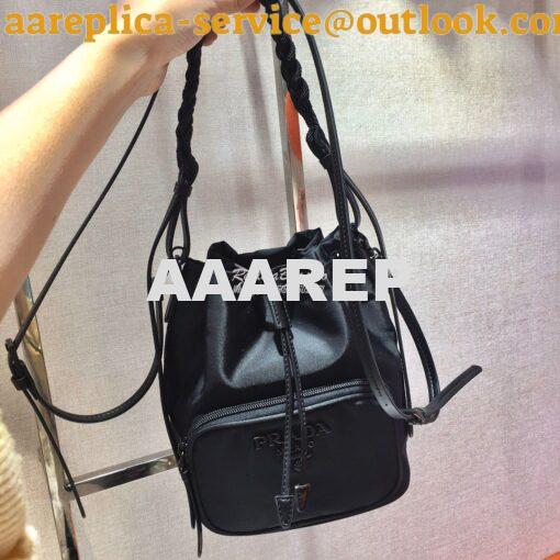 Replica Prada Duet Nylon Shoulder Bag With Braided Trim 1BH038 3