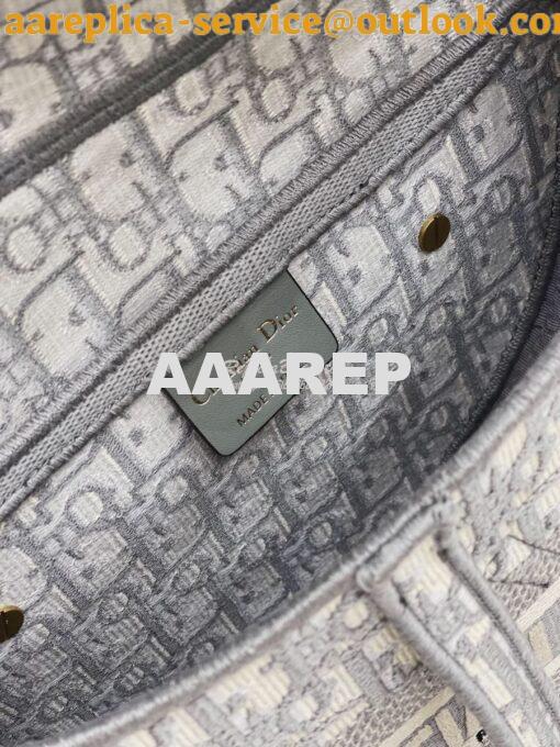 Replica Dior Gray Saddle Oblique Embroidered Canvas Bag M0446 8
