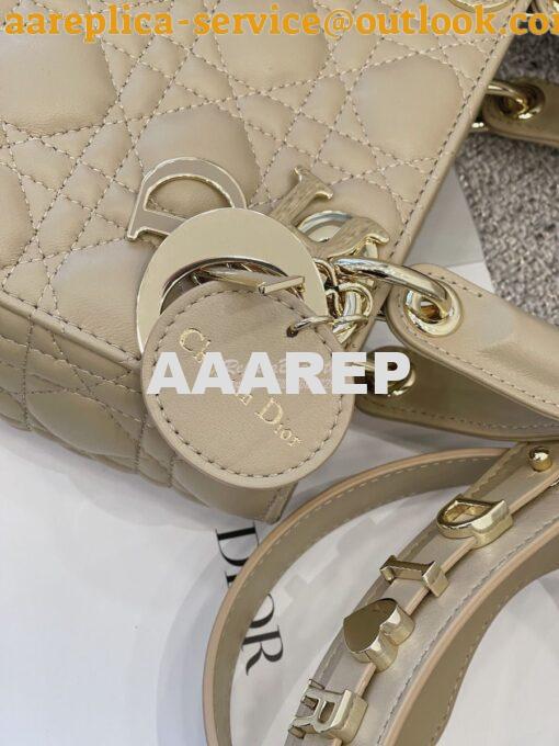 Replica Dior Lady Dior My ABCdior Lambskin Bag with Tonal Enamel Charm 6