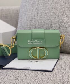 Replica Dior 30 Montaigne Box Bag with Tonal Enamel CD M9204U Mint Gre 2