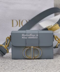 Replica Dior 30 Montaigne Box Bag with Tonal Enamel CD M9204U Cloud Bl