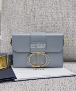 Replica Dior 30 Montaigne Box Bag with Tonal Enamel CD M9204U Cloud Bl 2
