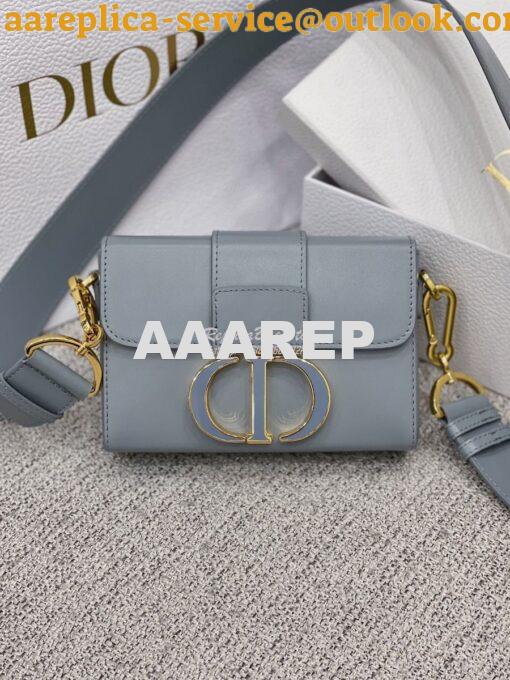 Replica Dior 30 Montaigne Box Bag with Tonal Enamel CD M9204U Cloud Bl 3