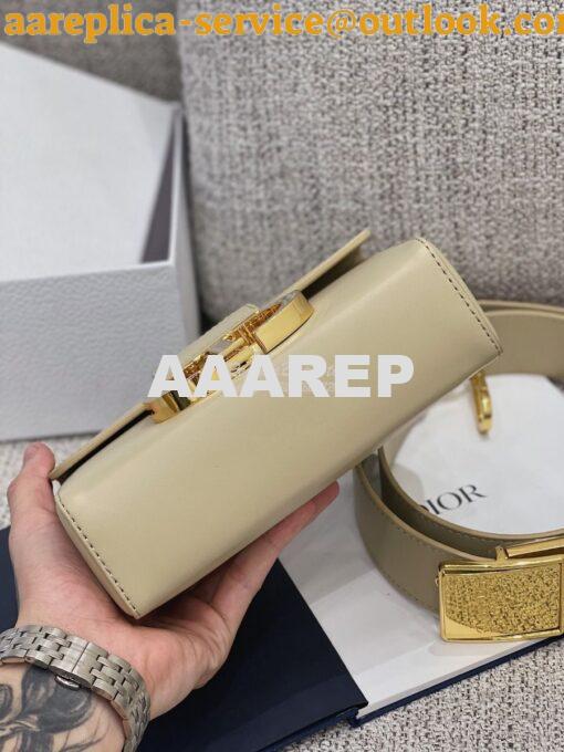 Replica Dior 30 Montaigne Box Bag with Tonal Enamel CD M9204U Beige 12