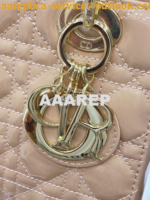 Replica Dior My ABCdior Lady Dior Bag in Patent Calfskin M0538 Beige 6