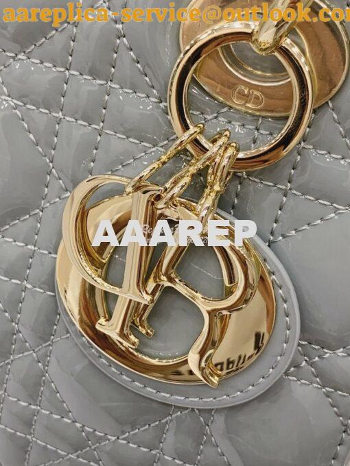 Replica Dior My ABCdior Lady Dior Bag in Patent Calfskin M0538 Stone G 7