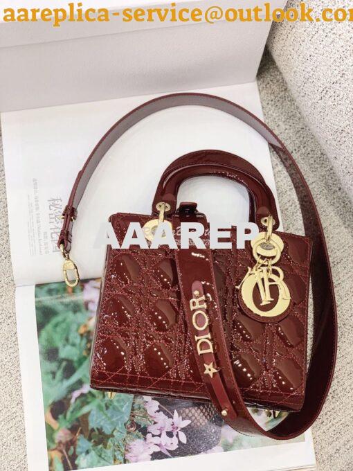 Replica Dior My ABCdior Lady Dior Bag in Patent Calfskin M0538 Claret 2