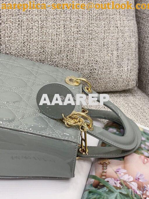 Replica Dior My ABCdior Lady Dior Bag in Patent Calfskin M0538 Stone G 8