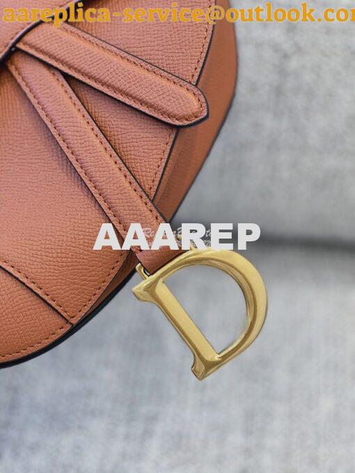 Replica Dior Saddle Bag in Grained Calfskin Brown 13