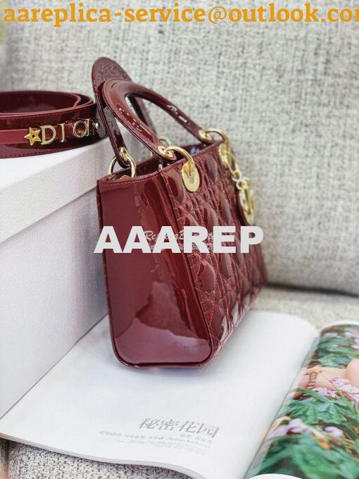 Replica Dior My ABCdior Lady Dior Bag in Patent Calfskin M0538 Claret 4