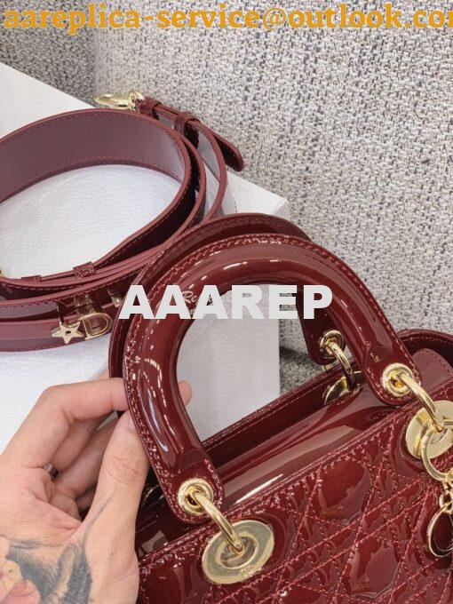 Replica Dior My ABCdior Lady Dior Bag in Patent Calfskin M0538 Claret 9