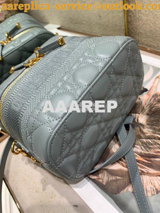 Replica Dior Small Diortravel Vanity Case in Gray Lambskin S5488 9