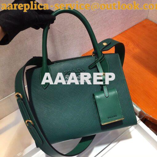Replica Prada Monochrome Saffiano leather bag 1ba156 Green 2
