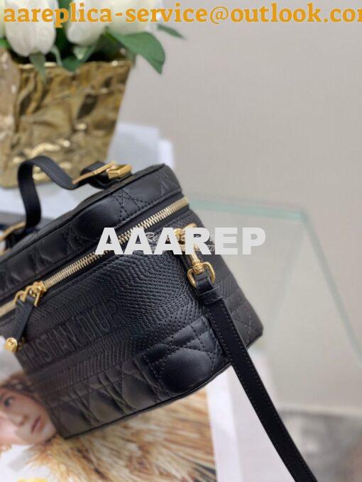 Replica Dior Small Diortravel Vanity Case in Black Lambskin S5488 4