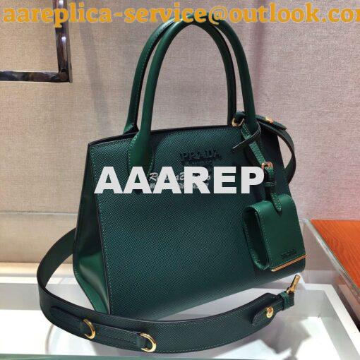 Replica Prada Monochrome Saffiano leather bag 1ba156 Green 3