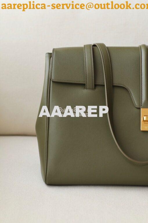 Replica Celine Large Soft 16 Bag In Smooth Calfskin 194043 Green 5