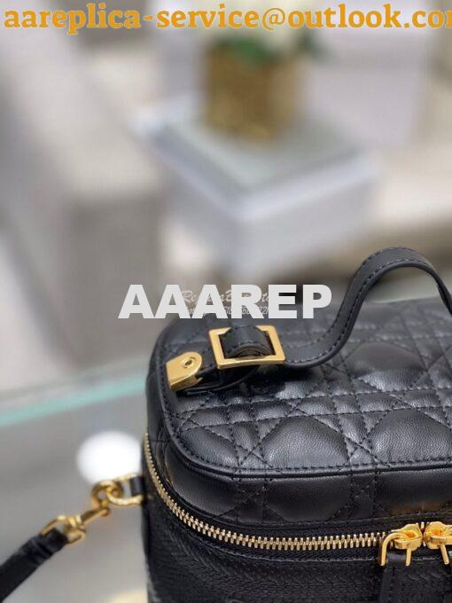 Replica Dior Small Diortravel Vanity Case in Black Lambskin S5488 10