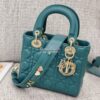 Replica Dior Medium Lady D-lite Bag Green Cannage Embroidered Velvet M 10