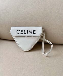 Replica Celine Triangle Bag In Smooth Calfskin With Celine Print 19590