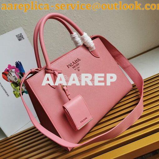 Replica Prada Monochrome Ligh pink Saffiano Leather Bag 2