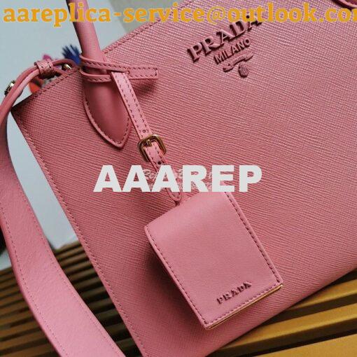 Replica Prada Monochrome Ligh pink Saffiano Leather Bag 4