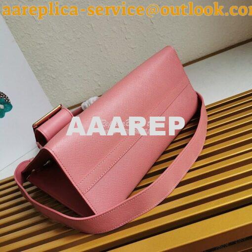 Replica Prada Monochrome Ligh pink Saffiano Leather Bag 8