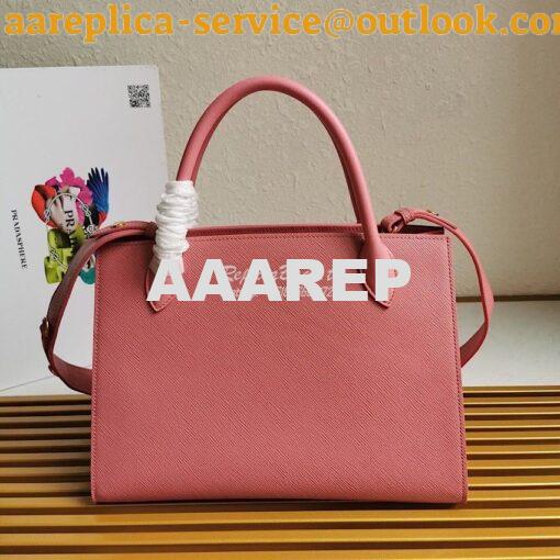 Replica Prada Monochrome Ligh pink Saffiano Leather Bag 9