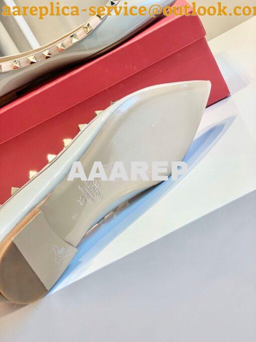 Replica Valentino Garavani Patent Rockstud Ballet Flat Baby Blue 7