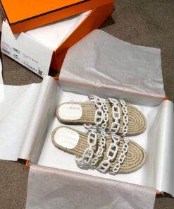 Replica Hermes Ancone Espadrille Sandals H201147 Blanc 2