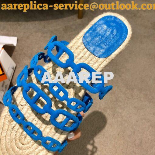 Replica Hermes Ancone Espadrille Sandals H201147 Blue 6