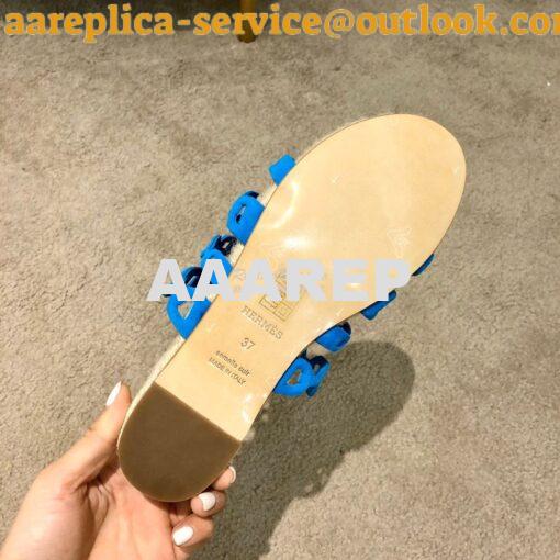 Replica Hermes Ancone Espadrille Sandals H201147 Blue 7