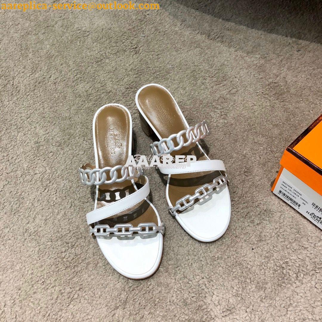 Replica Hermes Ajaccio Sandal Pump with Chaine d'Ancre H201068 Blanc 2 Replica Hermes Ajaccio Sandal Pump with Chaine d'Ancre H201068 Blanc 2