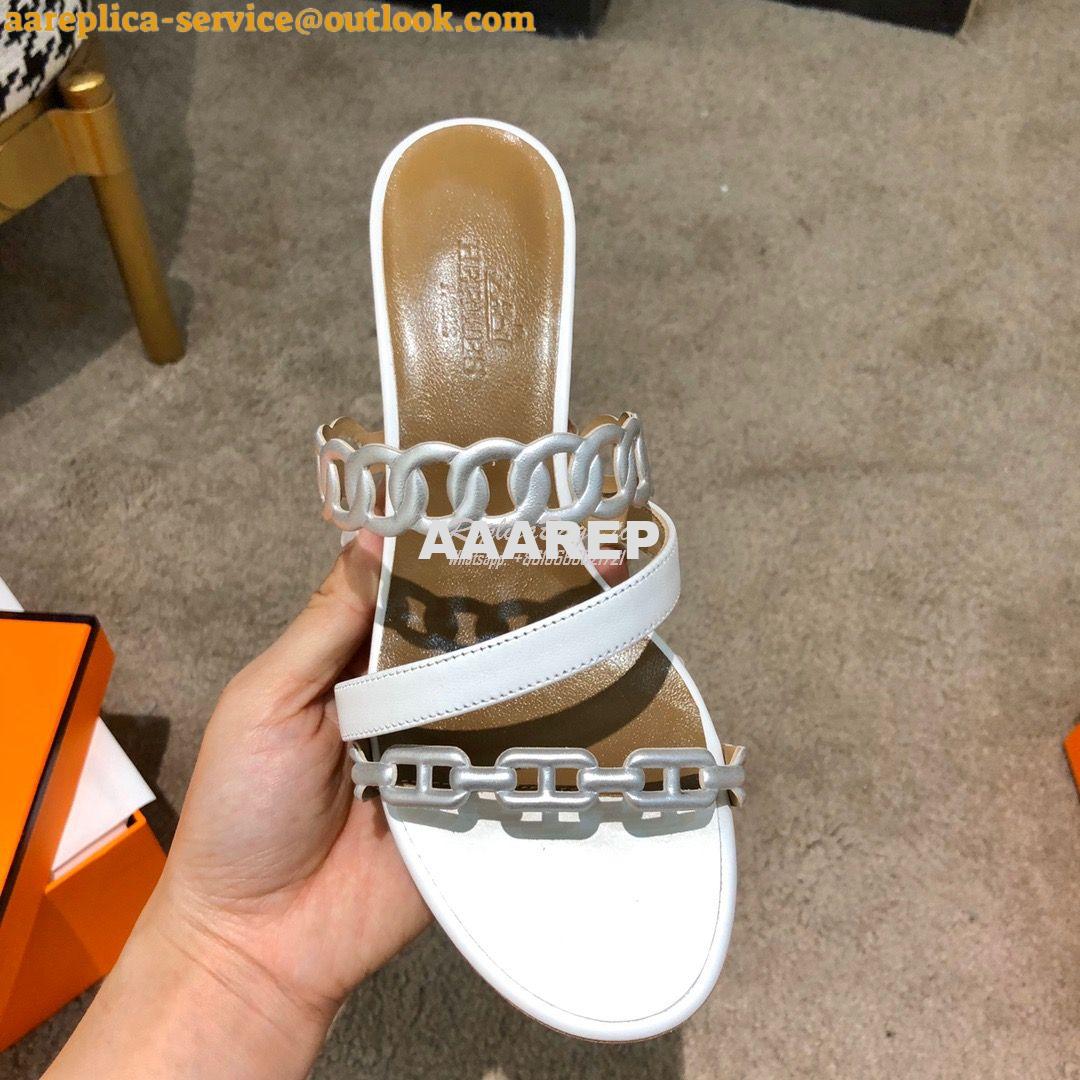 Replica Hermes Ajaccio Sandal Pump with Chaine d'Ancre H201068 Blanc 4 Replica Hermes Ajaccio Sandal Pump with Chaine d'Ancre H201068 Blanc 4